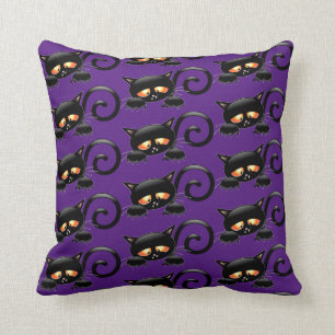 Spooky Black Cat Kissen