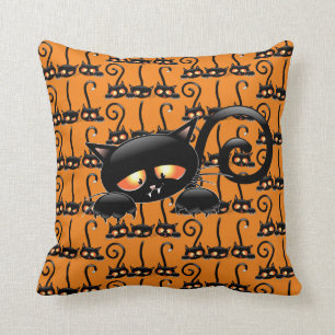 Spooky Black Cat Kissen
