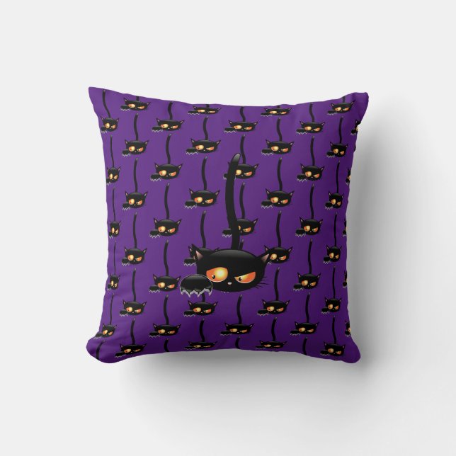 Spooky Black Cat Kissen (Vorderseite)