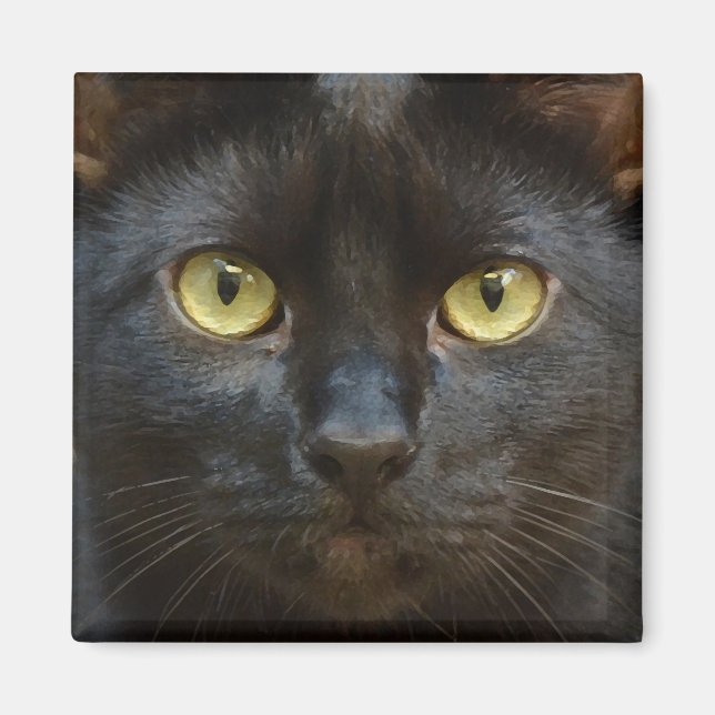 Spooky Black Cat Magnet (Vorne)