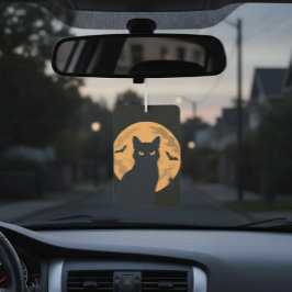 Spooky Black Cat Silhouette Halloween Autolufterfrischer