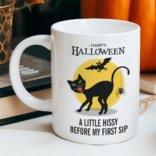 Spooky Black Cat Spiole Halloween Kaffeetasse