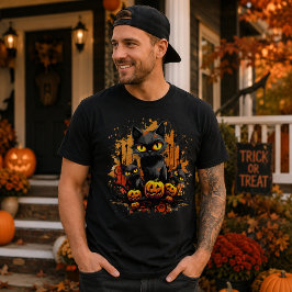 Spooky Black Cat T-Shirt