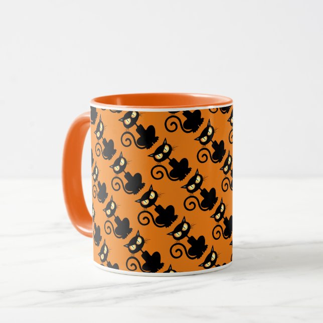 Spooky Black Cat Tasse (Vorderseite Links)