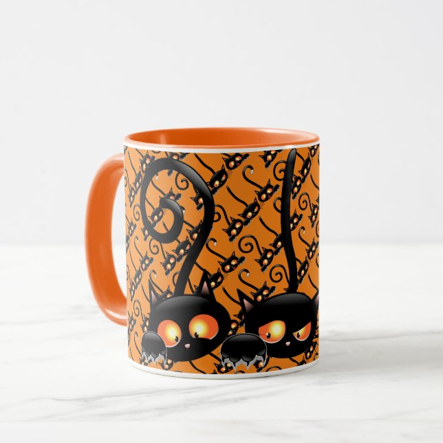 Spooky Black Cat Tasse (Vorderseite Links)