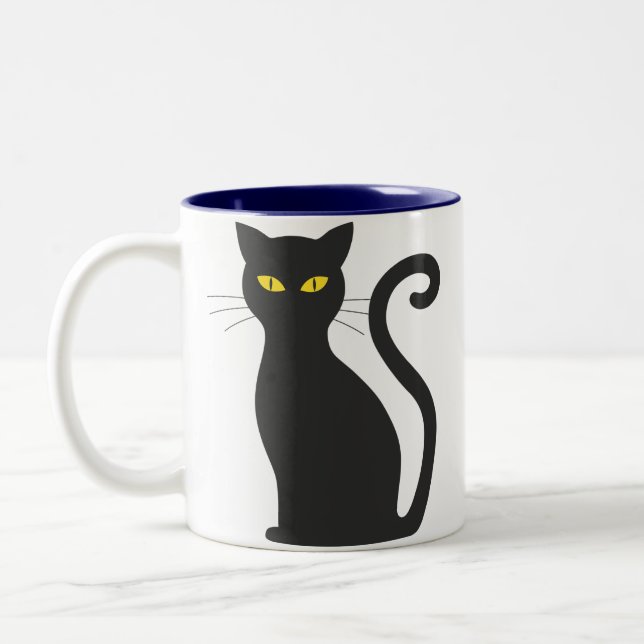 Spooky Black Cat Tasse (Links)