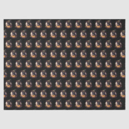 Spooky Black Cat und Jack-o-Lantern Orange Seidenpapier