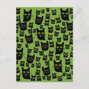 Spooky Black Cats Postkarte