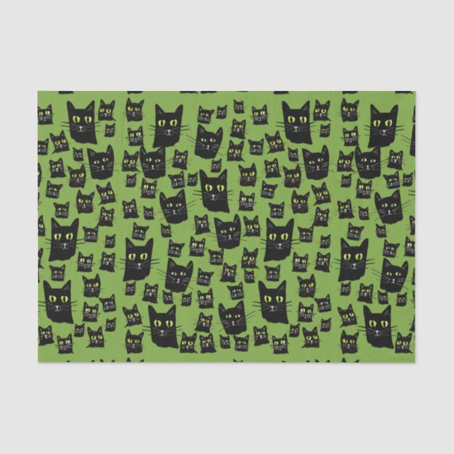 Spooky Black Cats Seidenpapier (Vorderseite)