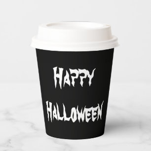 Spooky Black Happy Halloween Paper Cup Pappbecher