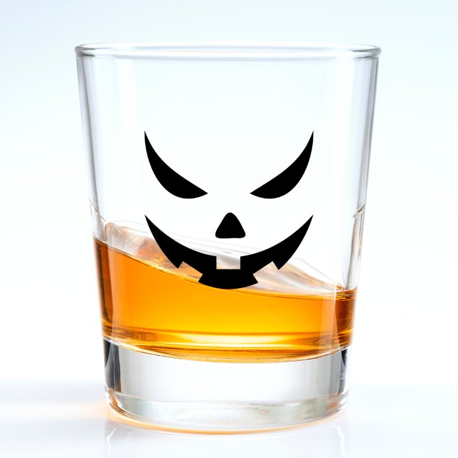 Spooky Black Kürbislaterne Face Pumpkin Halloween Schnapsglas (black jack o lantern pumpkin face shot glass)