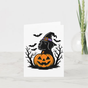 Spooky Black Labrador Retriever Hexenhut Pumpkin Karte