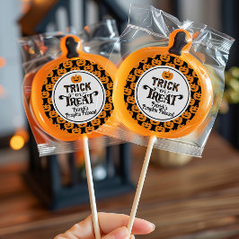 Spooky Black Orange Pumpkin Boy Halloween Geburtst Runder Aufkleber