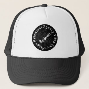 Spooky Black & White Happy Halloween Baseball Hats Truckerkappe