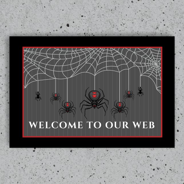 Spooky Black Widow Spider Web Halloween Fußmatte (Von Creator hochgeladen)