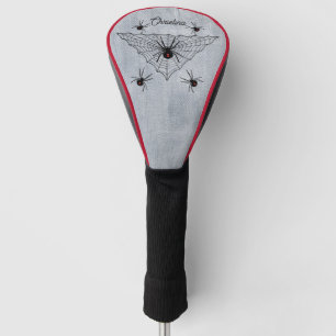 Spooky Black Widow Spiders Red Hourglass Web weiß Golf Headcover