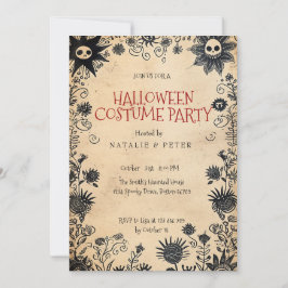 Spooky Blume Kinder Halloween-Party Einladung
