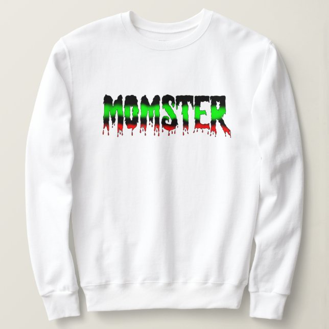 Spooky Blut Dripping Momster Halloween Sweatshirt (Design vorne)