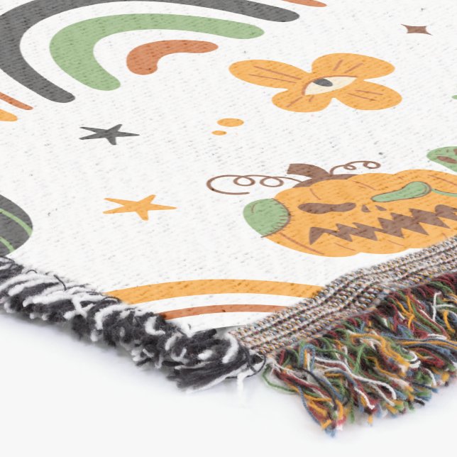 Spooky Boho Halloween Pattern Decke (Ecke)