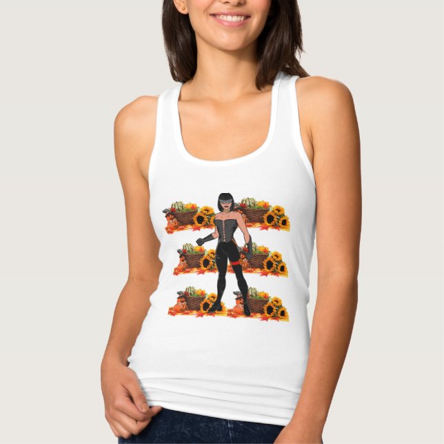 Spooky Bold Halloween Catwoman Tank Top (Vorderseite)