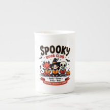 Spooky Book Club Halloween China Tasse