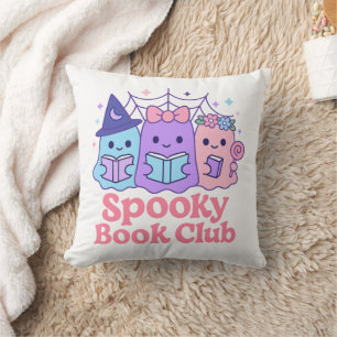 Spooky Book Club Niedlich Ghost Reading Kissen