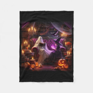 Spooky Booklet Spuk Halloween Vintager Buchladen Fleecedecke
