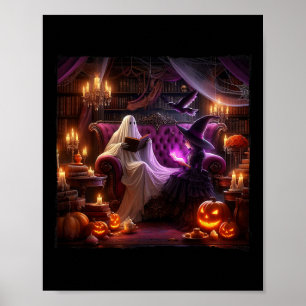 Spooky Booklet Spuk Halloween Vintager Buchladen Poster