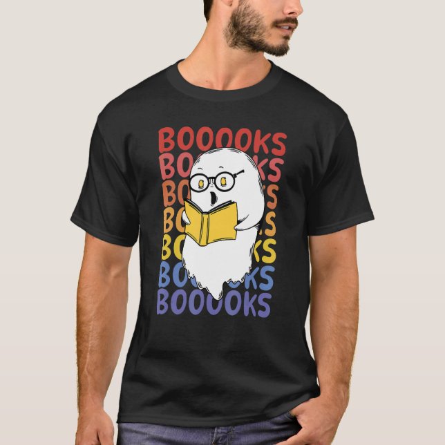 Spooky Booooks Reading Ghost - Für die Liebe von B T-Shirt (Vorderseite)