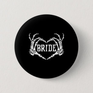 Spooky Bride Skeleton Hands Halloween Verlobung W Button