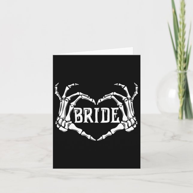 Spooky Bride Skeleton Hands Halloween Verlobung W Karte (Vorderseite)