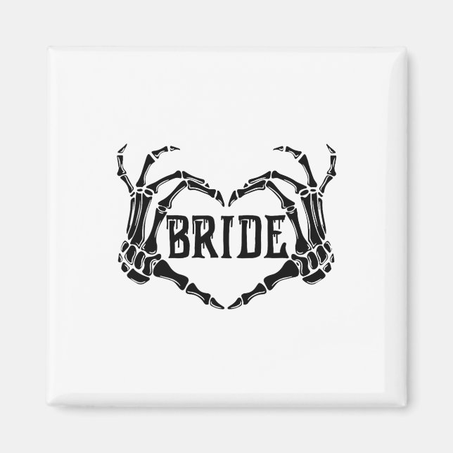 Spooky Bride Skeleton Hands Verlobung Wedding Hal Magnet (Vorne)