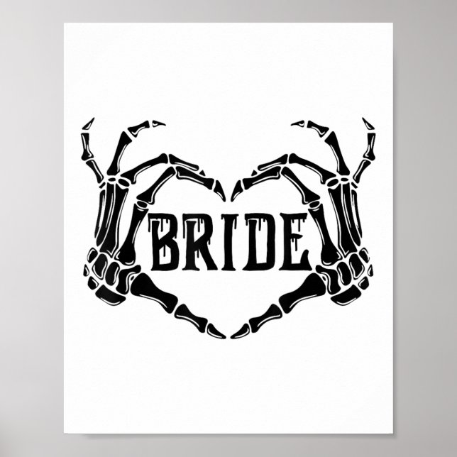 Spooky Bride Skeleton Hands Verlobung Wedding Hal Poster (Vorne)
