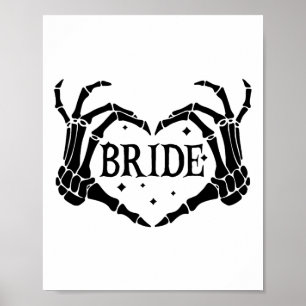 Spooky Bride Skeleton Hands Verlobung Wedding Hal Poster