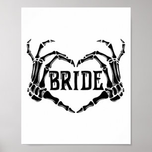 Spooky Bride Skeleton Hands Verlobung Wedding Hal Poster