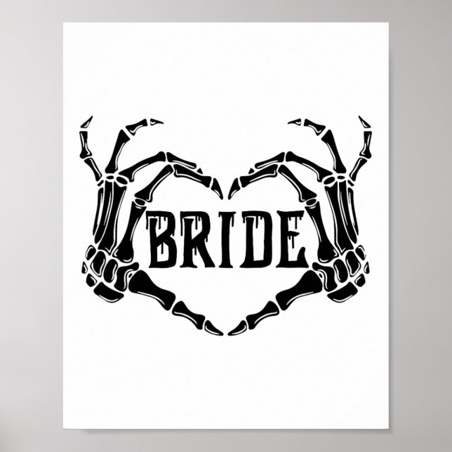 Spooky Bride Skeleton Hands Verlobung Wedding Hal Poster (Vorne)