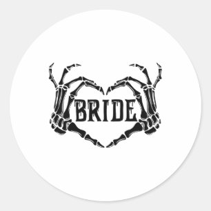 Spooky Bride Skeleton Hands Verlobung Wedding Hal Runder Aufkleber