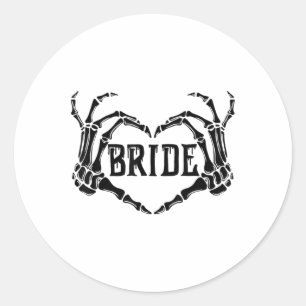 Spooky Bride Skeleton Hands Verlobung Wedding Hal Runder Aufkleber