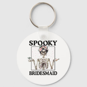 Spooky Bridesmaid Bride Skeleton Halloween Bachelo Schlüsselanhänger