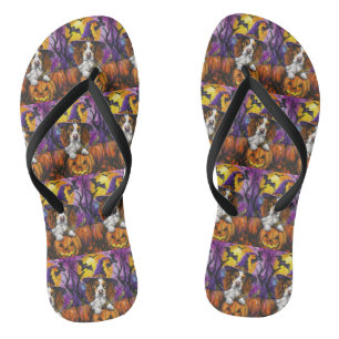 Spooky Brittany Spanisch Halloween Hexenkürbis Flip Flops