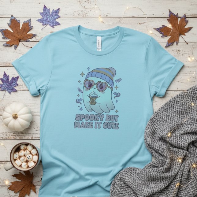 Spooky but Make It Cute Ghost Halloween T-Shirt (Von Creator hochgeladen)