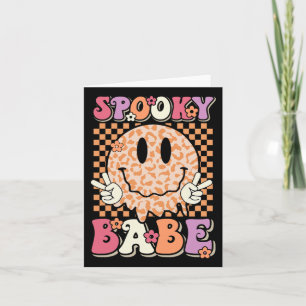Spooky Bybe Groovy Halloween Leopard Smile Face Ch Karte