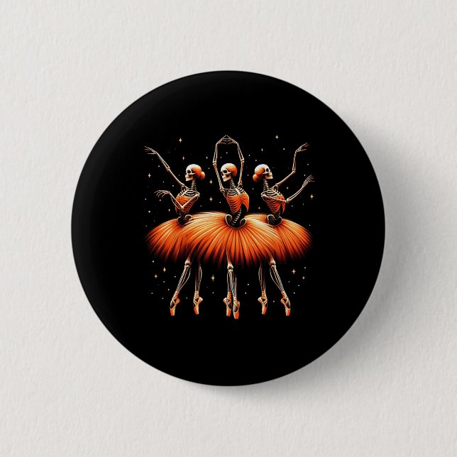 Spooky Byllerina Skeleton Dance Funny Halloween By Button (Vorderseite)