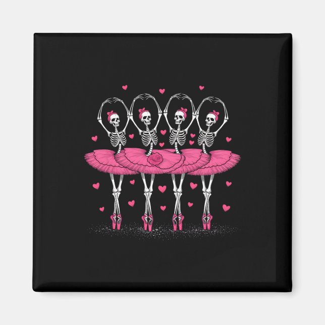Spooky Byllerina Skeleton Dance Funny Halloween By Magnet (Vorne)