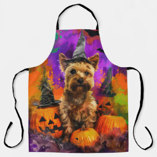 Spooky Cairn Terrier Dog Halloween Hexenkürbis Schürze