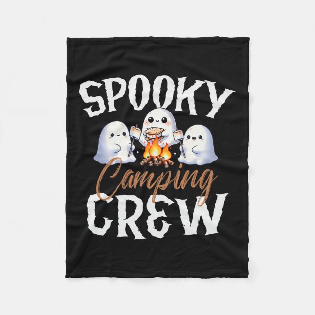Spooky Camping Crew Halloween 2024 Campfire Happy Fleecedecke (Vorderseite)