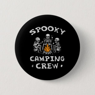 Spooky Camping Crew Halloween Camping Skeleton Cam Button
