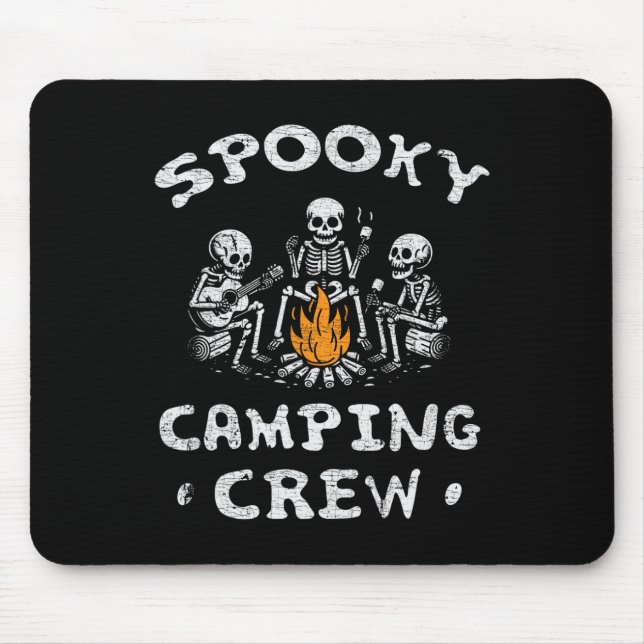 Spooky Camping Crew Halloween Camping Skeleton Cam Mousepad (Vorne)