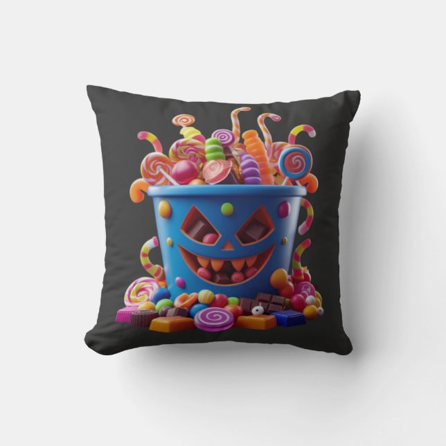 Spooky Candy Bucket - Halloween-Leckereien Kissen (Vorderseite)