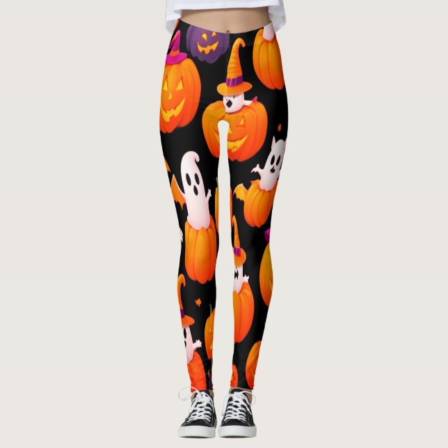 Spooky Candy Night Stretch Pants Leggings (Vorderseite)